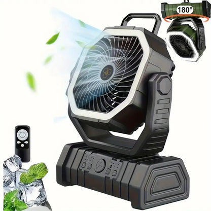 Ventilateur de camping USB rechargeable avec lumière LED