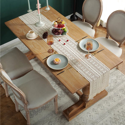 Chemin de Table Beige au crochet 100 % coton– Élégance et Authenticité !