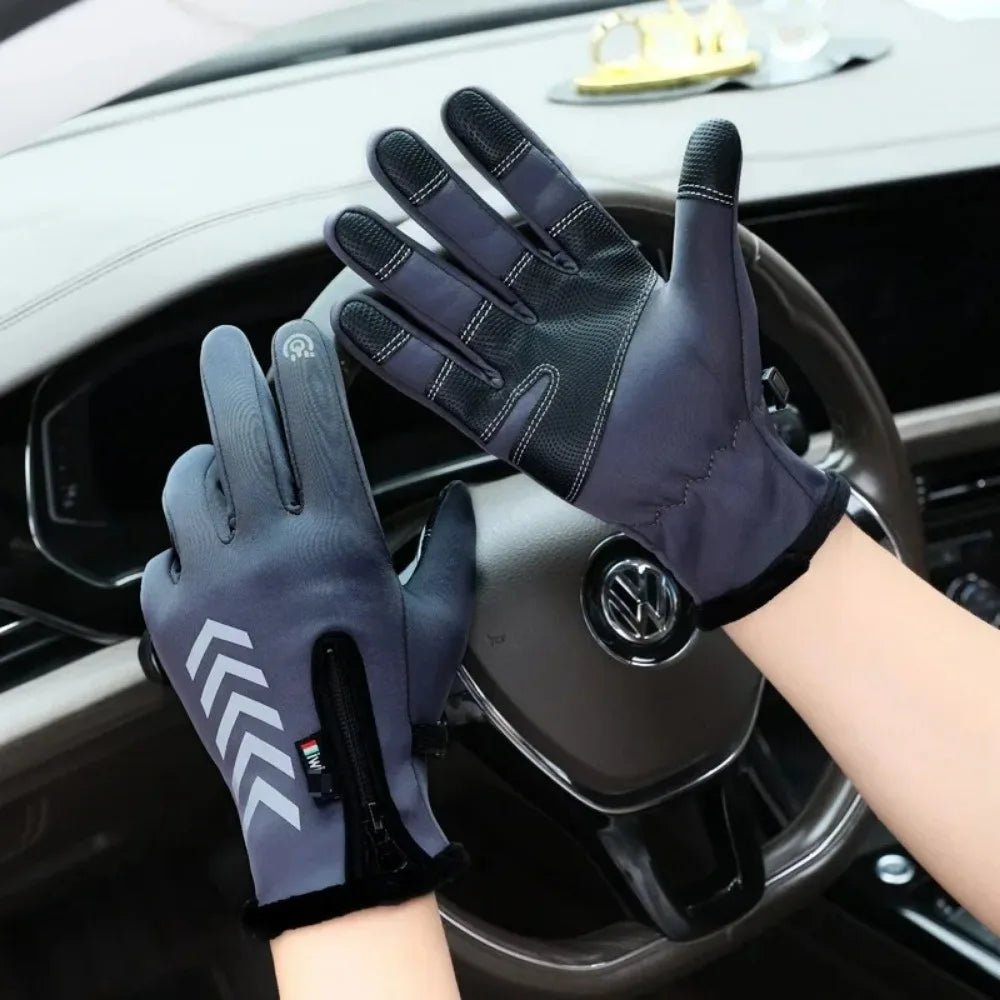 Gants de Cyclisme d'Hiver pour Homme - Étanches, Antidérapants, Chauds et Confortables