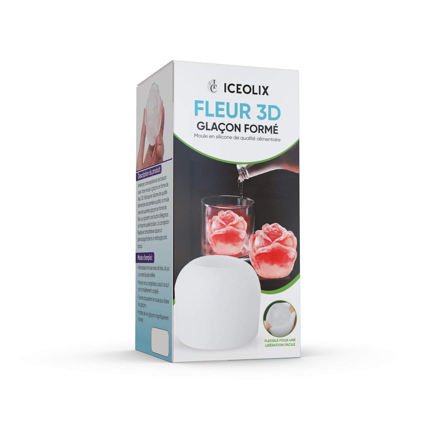 ICEOLIX Moule à Glaçons 3D en Forme de Fleur - IceOlix